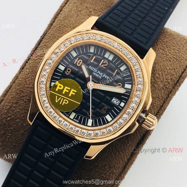 PFF Swiss Patek Philippe Aquanaut Luce Quartz Watch Rose Gold Black Dial PFF Swiss Patek Philippe Aquanaut Luce Quartz Watch Rose Gold Black Dial