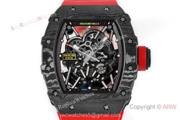 Swiss 1:1 Replica Richard Mille Rafael Nadal RM35-02 Watch Red Rubber Strap Swiss 1:1 Replica Richard Mille Rafael Nadal RM35-02 Watch Red Rubber Strap
