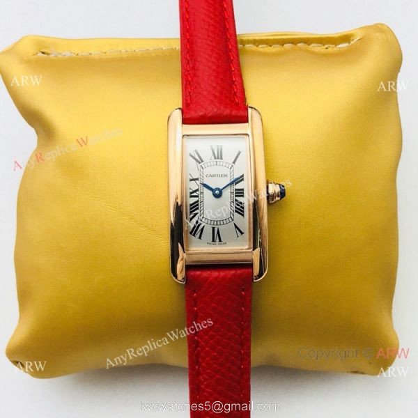 2020 Replica Cartier Tank Americaine Swiss Quartz Rose Gold Watches Lady Size 2020 Replica Cartier Tank Americaine Swiss Quartz Rose Gold Watches Lady Size