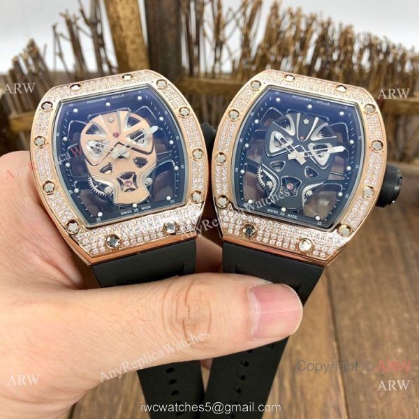 NEW! Replica Richard Mille RM52-06 Tourbillon Mask Watches Rose Gold Diamond NEW! Replica Richard Mille RM52-06 Tourbillon Mask Watches Rose Gold Diamond