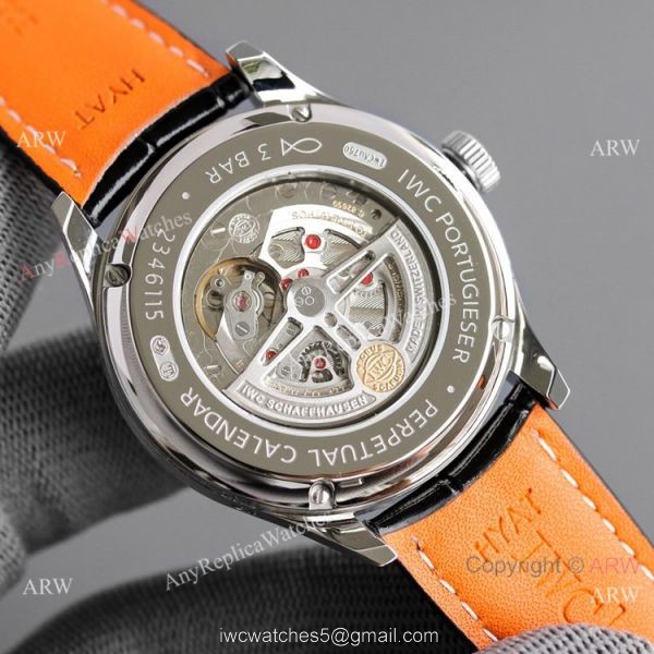 Swiss Copy IWC Portugieser Perpetual Calendar Watch Blue Leather Strap Swiss Copy IWC Portugieser Perpetual Calendar Watch Blue Leather Strap