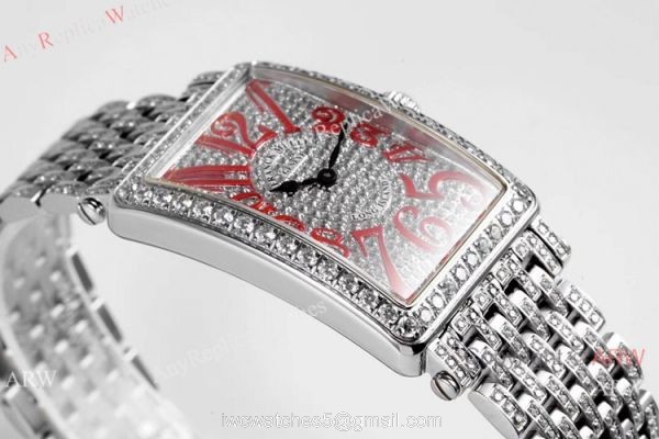New! Swiss Replica Franck Muller Long Island Watch Iced Out Stainless Steel New! Swiss Replica Franck Muller Long Island Watch Iced Out Stainless Steel