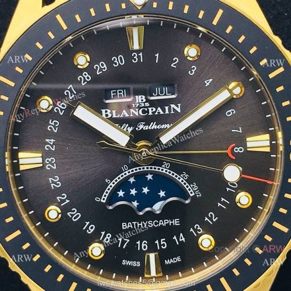 2020 New! Swiss Copy Blancpain Fifty Fathoms Bathyscaphe 5054 Watch Black Moon Dial 2020 New! Swiss Copy Blancpain Fifty Fathoms Bathyscaphe 5054 Watch Black Moon Dial