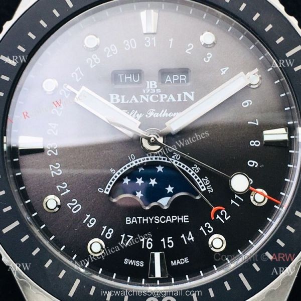 AAA Swiss Replica Blancpain 50 Fathoms Bathyscaphe Watch Gray Moon Dial AAA Swiss Replica Blancpain 50 Fathoms Bathyscaphe Watch Gray Moon Dial