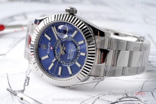 Swiss Copy Rolex Sky-Dweller Watch Bue Dial 904L Steel Swiss 9001 Movement Swiss Copy Rolex Sky-Dweller Watch Bue Dial 904L Steel Swiss 9001 Movement