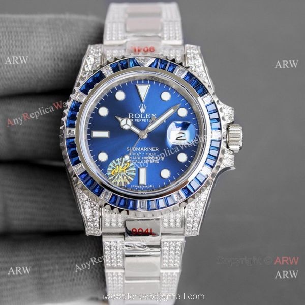JH Factory Copy Rolex Submariner Iced Out Watch Swiss 2836 Diamond Band JH Factory Copy Rolex Submariner Iced Out Watch Swiss 2836 Diamond Band
