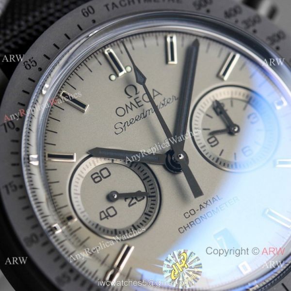 JH Omega Speedmaster Chronograph Dark Side of the Moon Watch Matte Case JH Omega Speedmaster Chronograph Dark Side of the Moon Watch Matte Case