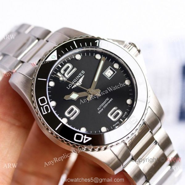 Swiss Clone Longines Hydroconquest Watch Black Dial Stainless Steel Case Swiss Clone Longines Hydroconquest Watch Black Dial Stainless Steel Case