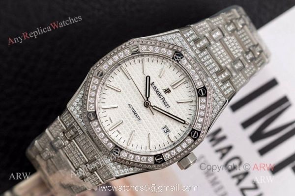 Ref 15400 Audemars Piguet Royal Oak Silver Diamonds Watches For Men Replica Swiss 3120 Ref 15400 Audemars Piguet Royal Oak Silver Diamonds Watches For Men Replica Swiss 3120