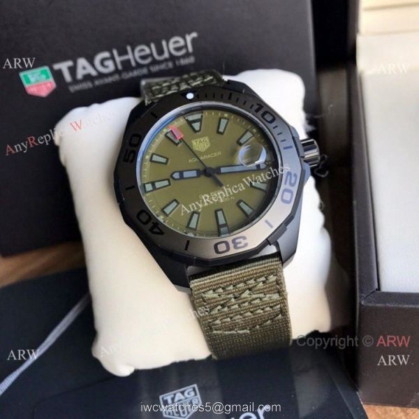 2020 Swiss Replica Tag Heuer Aquaracer Calibre 5 Watch Military Green Nato Strap 2020 Swiss Replica Tag Heuer Aquaracer Calibre 5 Watch Military Green Nato Strap