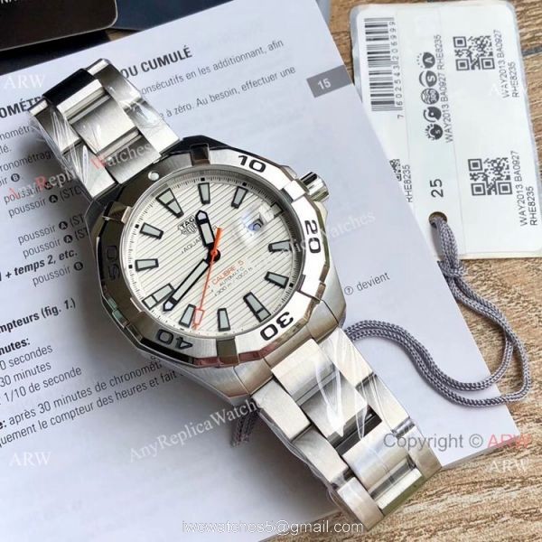 Swiss Clone TagHeuer Aquaracer Calibre 5 Watch White Dial Automatic Swiss Clone TagHeuer Aquaracer Calibre 5 Watch White Dial Automatic