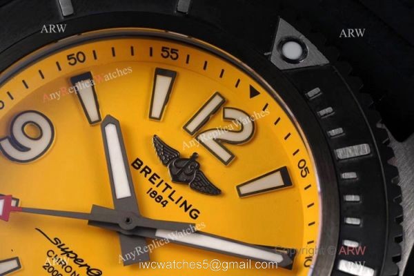 2020 New! Swiss Breitling Superocean Automatic Black Steel Watch Yellow Dial 2020 New! Swiss Breitling Superocean Automatic Black Steel Watch Yellow Dial