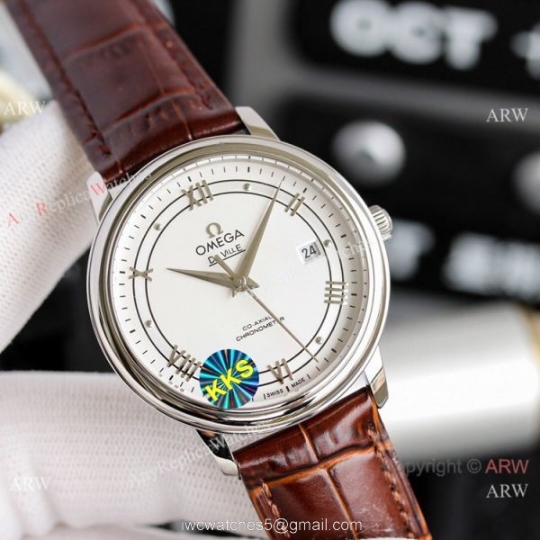 Copy Omega De Ville Prestige Watches SS Gray Dial Automatic Copy Omega De Ville Prestige Watches SS Gray Dial Automatic