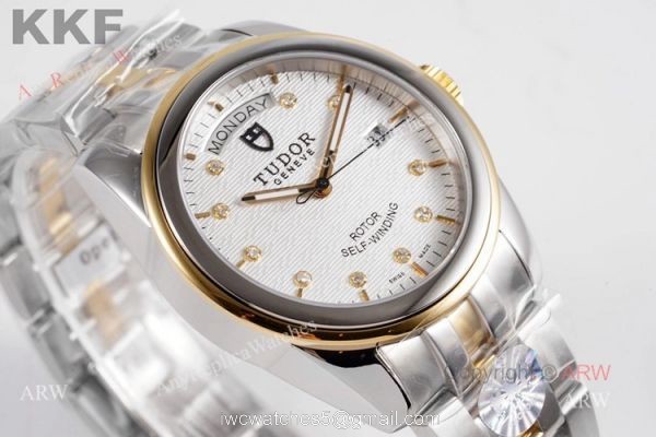 New Tudor Glamour Day Date White Dial Watch With Diamond Markers 39mm Swiss Replica New Tudor Glamour Day Date White Dial Watch With Diamond Markers 39mm Swiss Replica