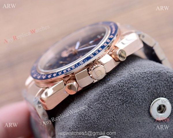 New! Copy Omega Speedmaster Apollo Rose Gold Chronograph Watch New! Copy Omega Speedmaster Apollo Rose Gold Chronograph Watch