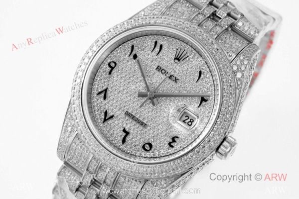 TW Factory Rolex Datejust Iced Out Watches 41mm Diamonds Silver Case TW Factory Rolex Datejust Iced Out Watches 41mm Diamonds Silver Case