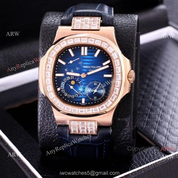AAA Copy Patek Philippe Nautilus Power Reserve Watch Rose Gold Diamond Bezel AAA Copy Patek Philippe Nautilus Power Reserve Watch Rose Gold Diamond Bezel