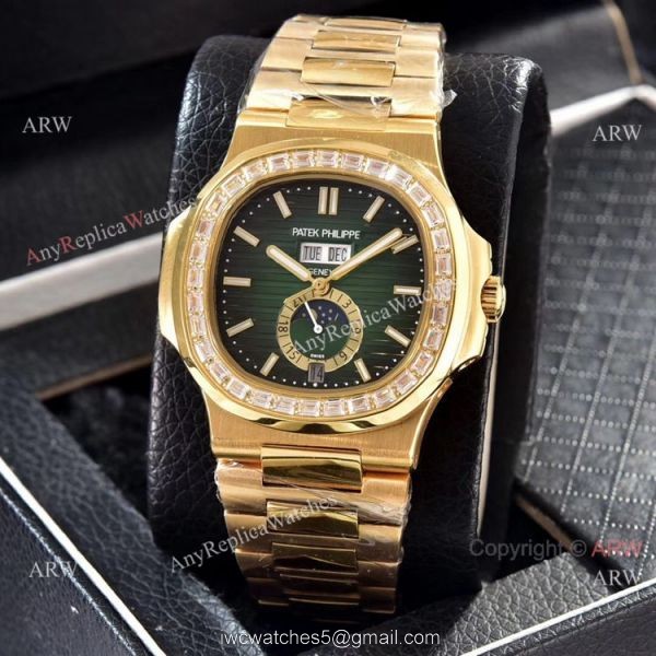 Wholesale Copy Patek Philippe Annual Calendar Watches Yellow Gold with Diamond Wholesale Copy Patek Philippe Annual Calendar Watches Yellow Gold with Diamond