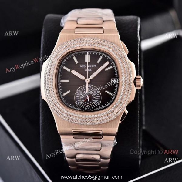 Clone Patek Philippe Nautilus Chronograph Watches Rose Gold and Diamond Fashion Style Clone Patek Philippe Nautilus Chronograph Watches Rose Gold and Diamond Fashion Style