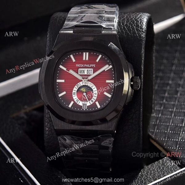 Solid Black Patek Philippe Annual Calendar Copy Watches 39.5mm Solid Black Patek Philippe Annual Calendar Copy Watches 39.5mm