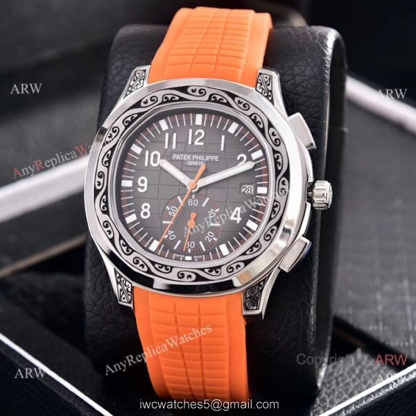 Copy Patek Philippe Aquanaut Engraving Watch Green Rubber Strap Copy Patek Philippe Aquanaut Engraving Watch Green Rubber Strap