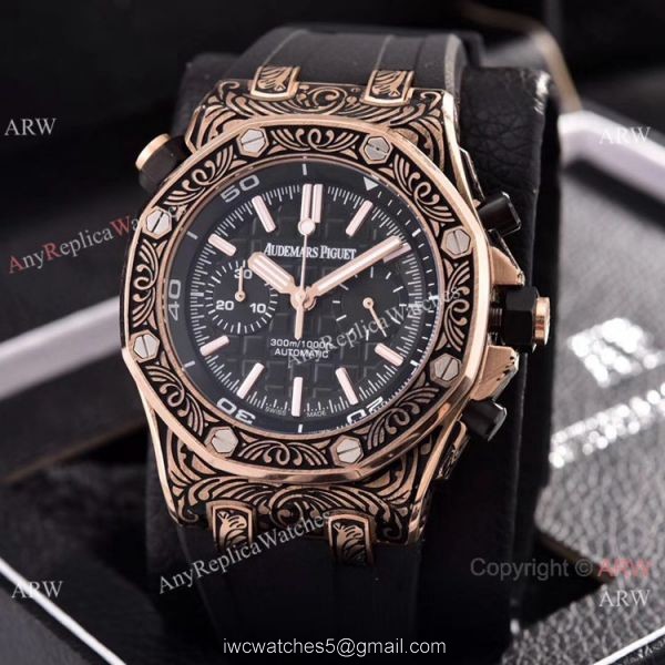 Copy Audemars Piguet Diver Silver Engraving Watches Chronograph 43mm Copy Audemars Piguet Diver Silver Engraving Watches Chronograph 43mm