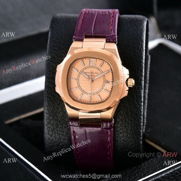 Copy Patek Philippe Nautilus Quartz Watches Rose Gold Women Size Copy Patek Philippe Nautilus Quartz Watches Rose Gold Women Size