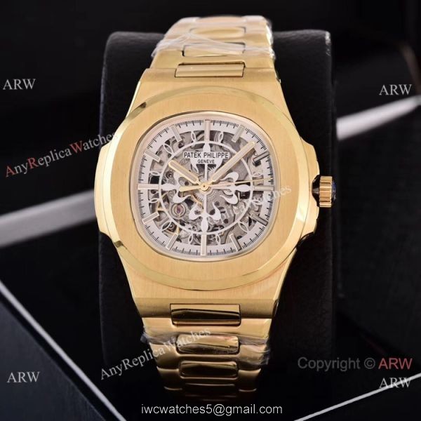 Faux Patek Philippe Nautilus Skeleton Watch Yellow Gold Faux Patek Philippe Nautilus Skeleton Watch Yellow Gold