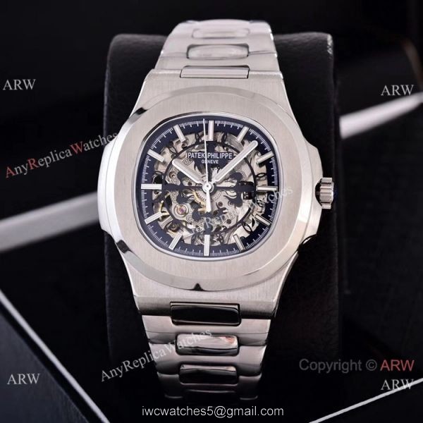 Faux Patek Philippe Nautilus Skeleton Watches Stainless Steel Case Faux Patek Philippe Nautilus Skeleton Watches Stainless Steel Case