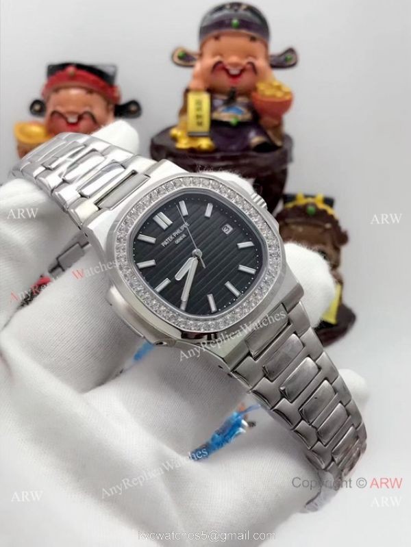 Patek Philippe Nautilus Copy Watch Diamond Bezel Stainless Steel 40mm Patek Philippe Nautilus Copy Watch Diamond Bezel Stainless Steel 40mm