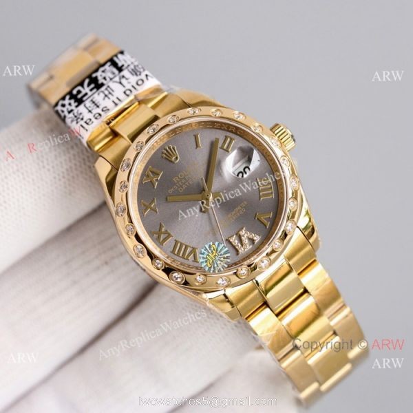 Swiss AAA Replica Rolex Datejust Gold Oyster Watch 31mm White MOP Dial Swiss AAA Replica Rolex Datejust Gold Oyster Watch 31mm White MOP Dial