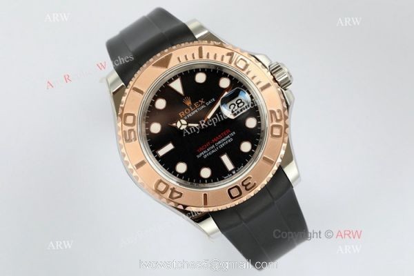 EW Factory 1-1 Replica Rolex Yacht-Master Watch Swiss 3235 Black Rubber Strap EW Factory 1-1 Replica Rolex Yacht-Master Watch Swiss 3235 Black Rubber Strap