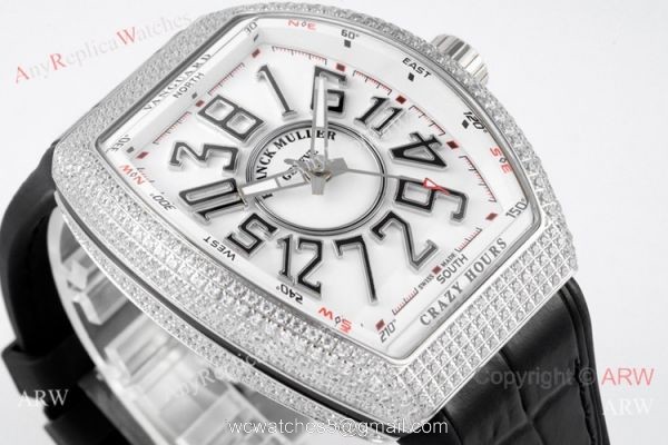 ABF Franck Muller Vanguard V45 Iced Out Diamond Watch with Crazy Hour ABF Franck Muller Vanguard V45 Iced Out Diamond Watch with Crazy Hour
