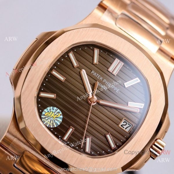 Swiss Grade Patek Philippe Nautilus PPF Cal.324 Rose Gold Brown Dial Watch 40mm Swiss Grade Patek Philippe Nautilus PPF Cal.324 Rose Gold Brown Dial Watch 40mm
