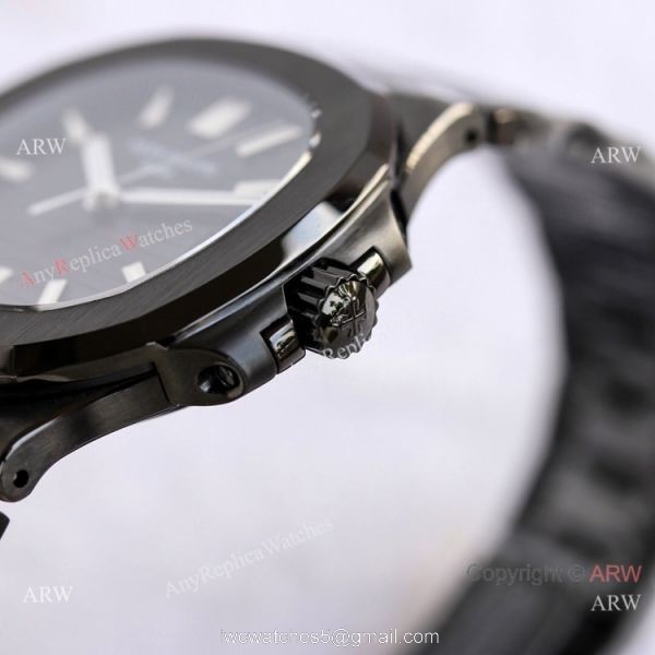PPF Factory Copy Patek Philippe Nautilus Solid Black 40mm Watch Swiss AAA Copy PPF Factory Copy Patek Philippe Nautilus Solid Black 40mm Watch Swiss AAA Copy