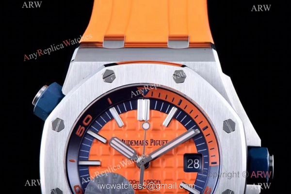 JF Factory V8 1:1 Best Audemars Piguet Divers Watch Orange Rubber Strap JF Factory V8 1:1 Best Audemars Piguet Divers Watch Orange Rubber Strap