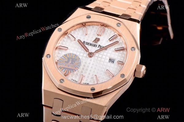 JF Audemars Piguet Lady Royal Oak Copy Watch Rose Gold White Dial 33mm JF Audemars Piguet Lady Royal Oak Copy Watch Rose Gold White Dial 33mm