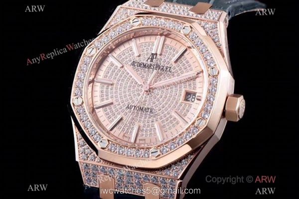 JF 1:1 Best Replica Audemars Piguet Iced Out Royal Oak 15400 Watch 3120 Movement JF 1:1 Best Replica Audemars Piguet Iced Out Royal Oak 15400 Watch 3120 Movement