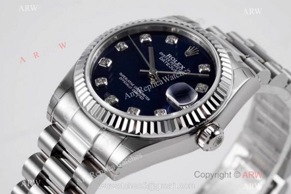 Swiss Clone Rolex Oyster Perpetual Datejust Watch 31mm Blue Dial Presidential Band Swiss Clone Rolex Oyster Perpetual Datejust Watch 31mm Blue Dial Presidential Band