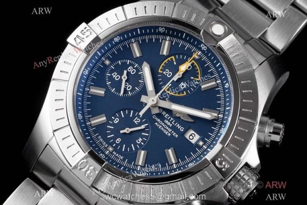 Swiss Copy Breitling Super Avenger II 7750 Stainless steel Blue Dial Watch New! Swiss Copy Breitling Super Avenger II 7750 Stainless steel Blue Dial Watch New!