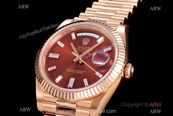 (GM) Swiss 2836 Rolex Day-Date 40mm Watch Chocolate Dial Diamond Markers (GM) Swiss 2836 Rolex Day-Date 40mm Watch Chocolate Dial Diamond Markers