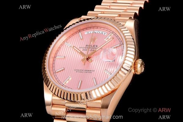 (GM) Copy Rolex Day-Date GM Factory 2836 Watch Bright Pink Dial 40mm (GM) Copy Rolex Day-Date GM Factory 2836 Watch Bright Pink Dial 40mm