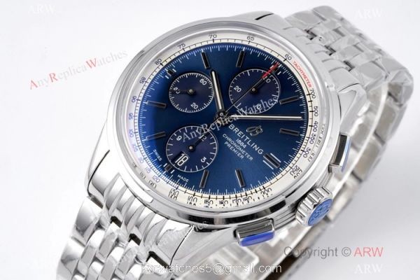 2021 New Copy Breitling Premier Chronograph BLS A7750 SS Blue Dial Watch 42mm 2021 New Copy Breitling Premier Chronograph BLS A7750 SS Blue Dial Watch 42mm