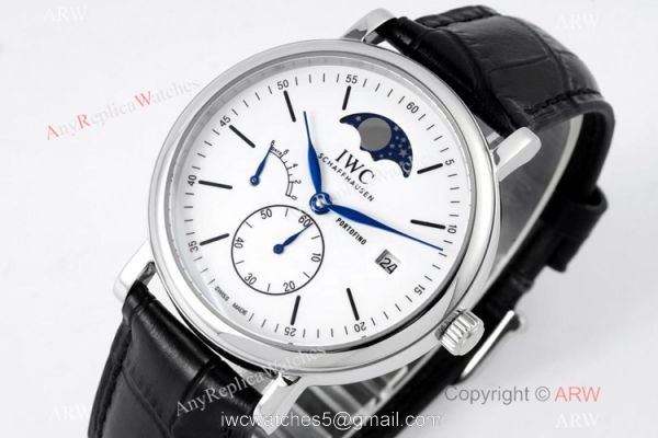AI Factory Best Replica IWC Portofino Hand Wound 8 Days Moon Phase Watch SS White Dial AI Factory Best Replica IWC Portofino Hand Wound 8 Days Moon Phase Watch SS White Dial