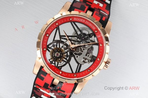 2021 New! BBR Factory 1:1 Copy Roger Dubuis Excalibur Skeleton Flying Tourbillon Watch Rose Gold Skeleton Dial 2021 New! BBR Factory 1:1 Copy Roger Dubuis Excalibur Skeleton Flying Tourbillon Watch Rose Gold Skeleton Dial