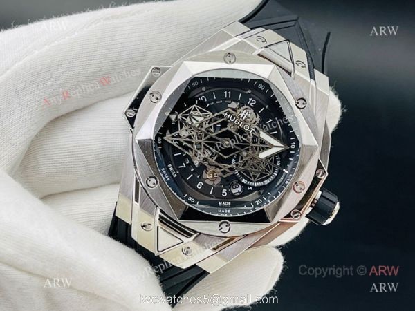High Quality Replica Hublot Sang Bleu Black Watch 45mm eta7750 Automatic Movement High Quality Replica Hublot Sang Bleu Black Watch 45mm eta7750 Automatic Movement