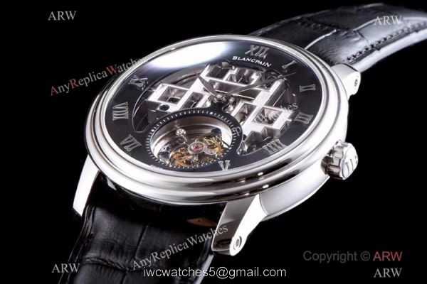 Super Clone Blancpain Fantasy Swiss Tourbillon Watch 43mm Black Leather Strap Super Clone Blancpain Fantasy Swiss Tourbillon Watch 43mm Black Leather Strap