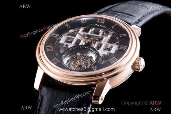 Super Clone Blancpain Fantasy Tourbillon Skeleton Rose Gold Watch 43mm Super Clone Blancpain Fantasy Tourbillon Skeleton Rose Gold Watch 43mm