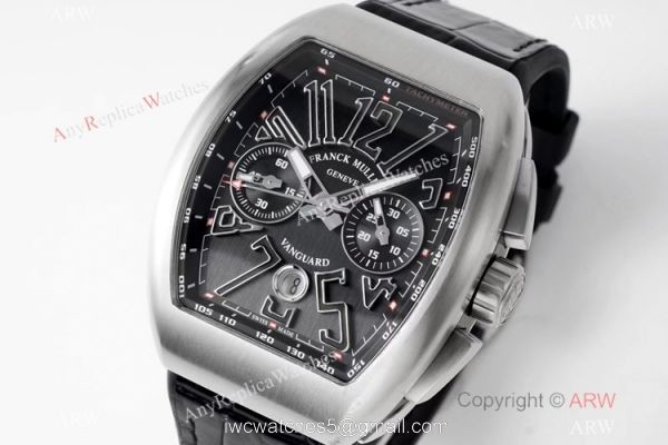 Swiss Grade 1-1 Replica Franck Muller Vanguard Yachting V45 SS Black Dial Watch Seagull 7750 Chronograph Swiss Grade 1-1 Replica Franck Muller Vanguard Yachting V45 SS Black Dial Watch Seagull 7750 Chronograph