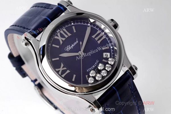 AF Factory 1:1 Best Edition Chopard Happy Sport Diamonds Watch Blue Dial 36mm AF Factory 1:1 Best Edition Chopard Happy Sport Diamonds Watch Blue Dial 36mm